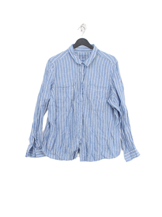 Essentials Women's Shirt M Blue 100% Linen