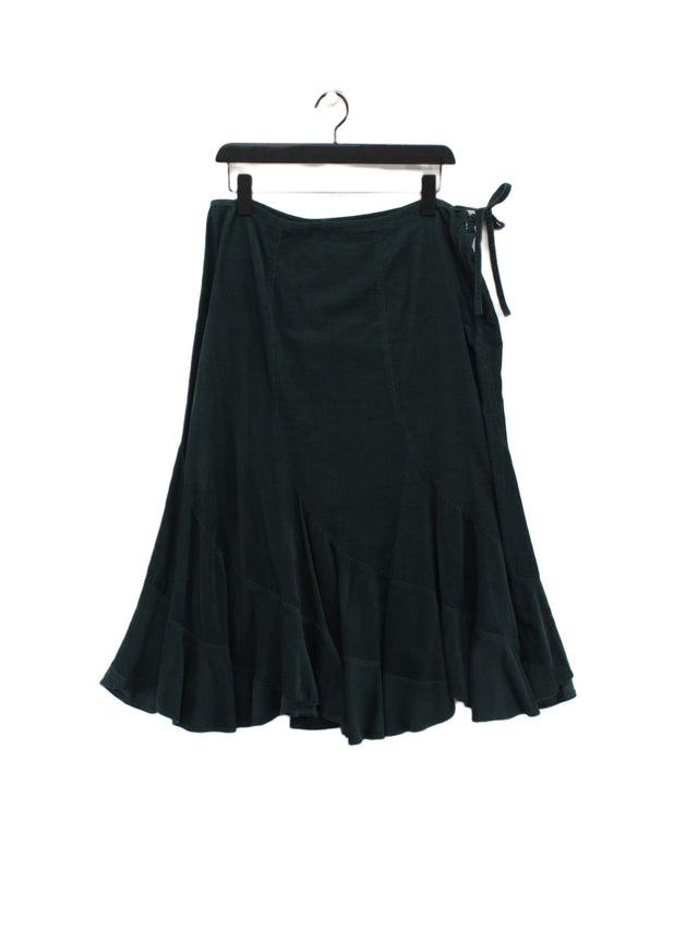 Monsoon Women's Midi Skirt UK 14 Green 100% Cotton