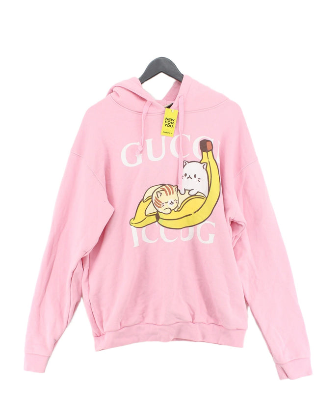 Gucci Women's Hoodie S Pink 100% Cotton