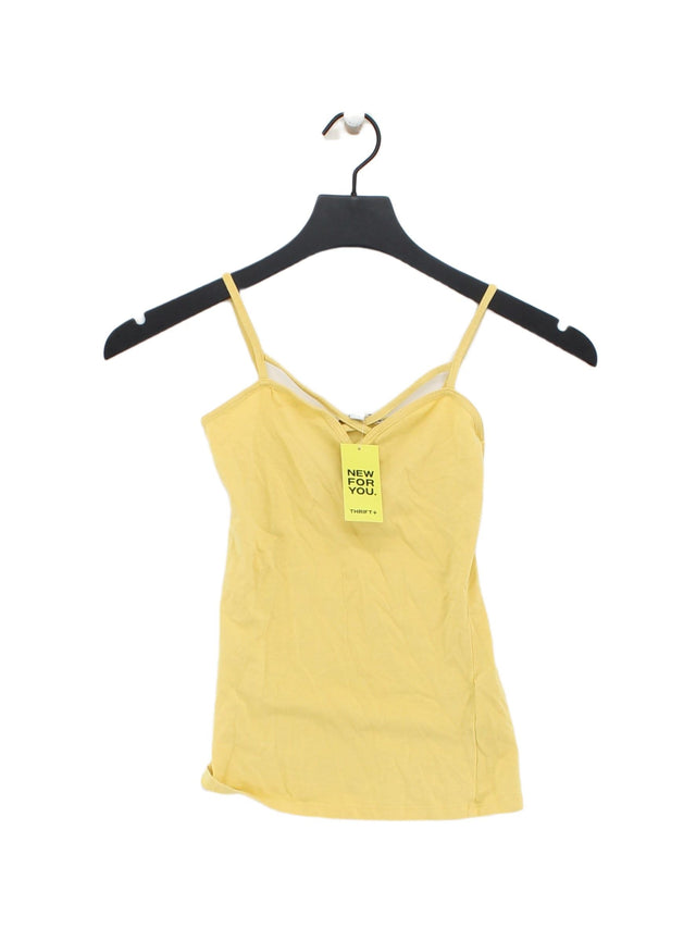 Tally Weijl Women's T-Shirt XXS Yellow Cotton with Elastane