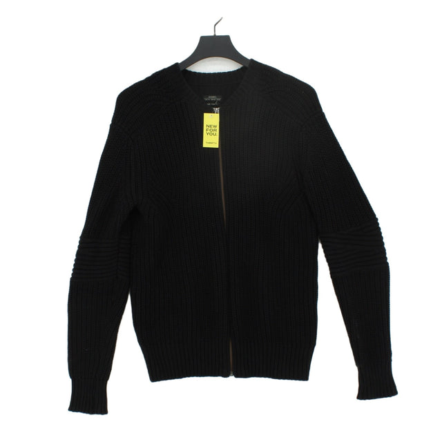 AllSaints Men's Cardigan XS Black 100% Cotton