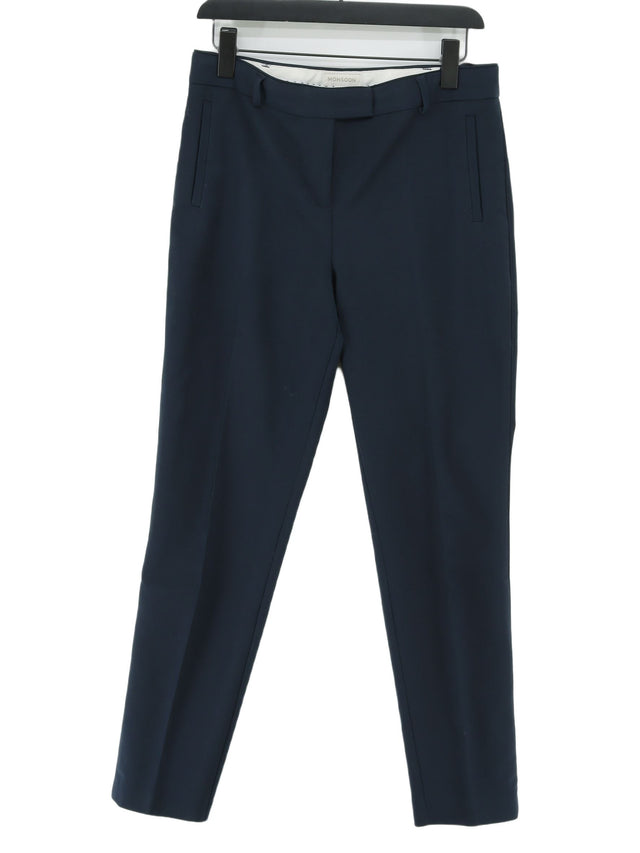 Monsoon Women's Suit Trousers UK 12 Blue Cotton with Elastane, Polyester