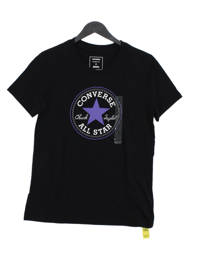 Converse Women's T-Shirt S Black 100% Cotton