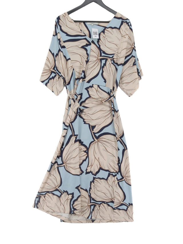 Next Women's Midi Dress UK 12 Blue Polyester with Elastane