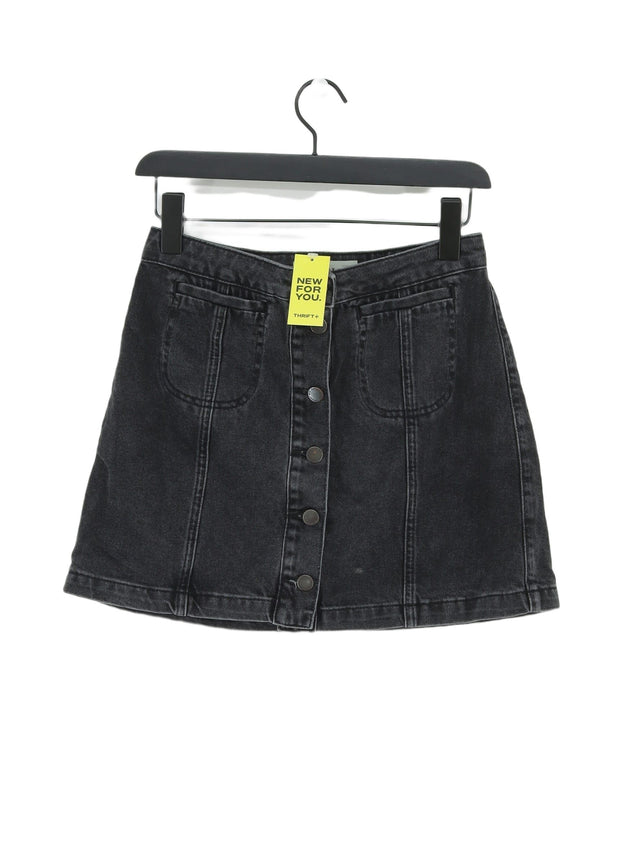 Topshop Women's Midi Skirt W 28 in Black 100% Cotton