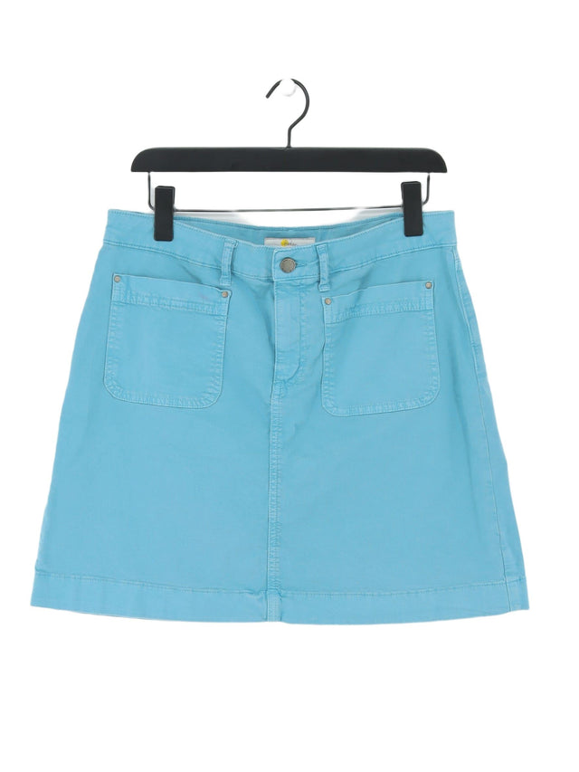 Boden Women's Midi Skirt UK 12 Blue Cotton with Elastane