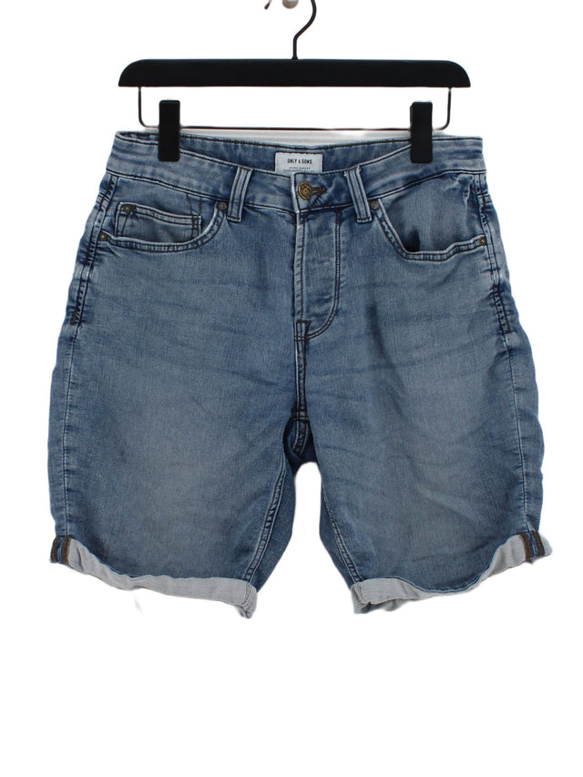 Only & Sons Women's Shorts M Blue 100% Other