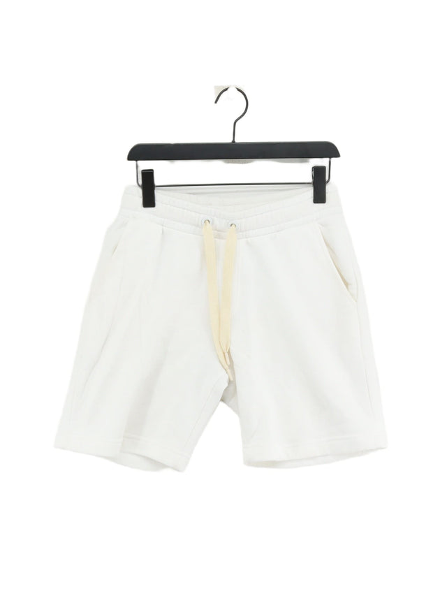Folk Men's Shorts S White Cotton with Polyester
