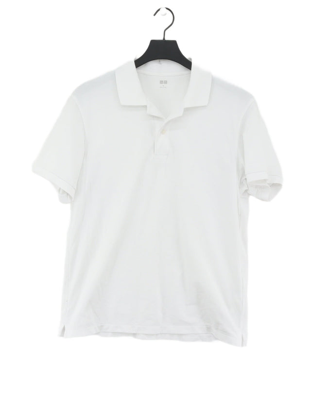 Uniqlo Men's Polo M White Cotton with Polyester