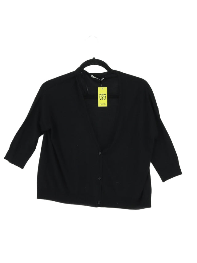 Zara Knitwear Women's Cardigan M Black Acrylic with Other, Viscose