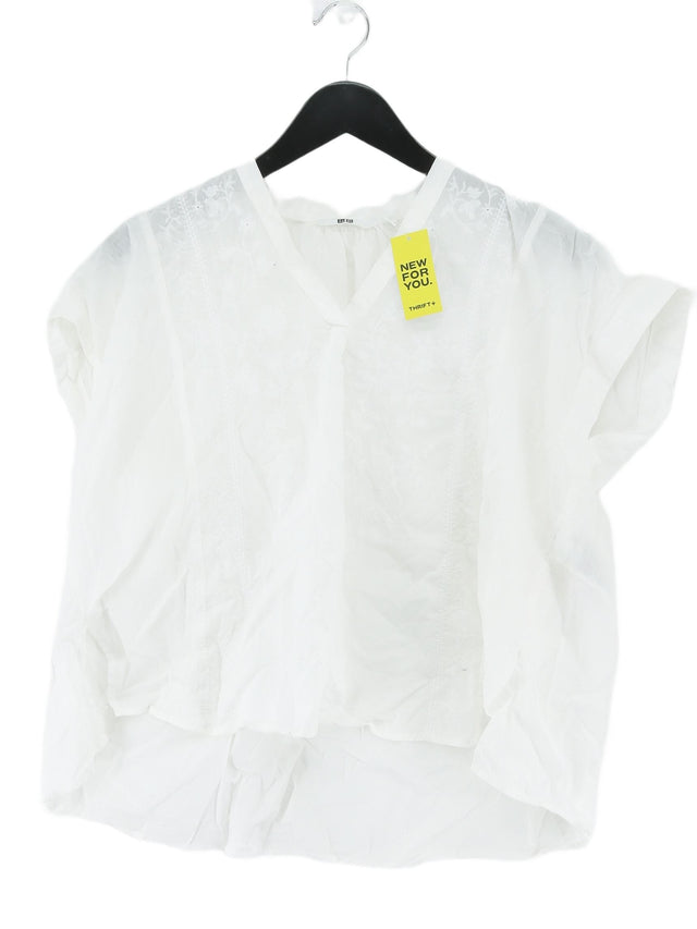 Uniqlo Women's Blouse S White Cotton with Polyester