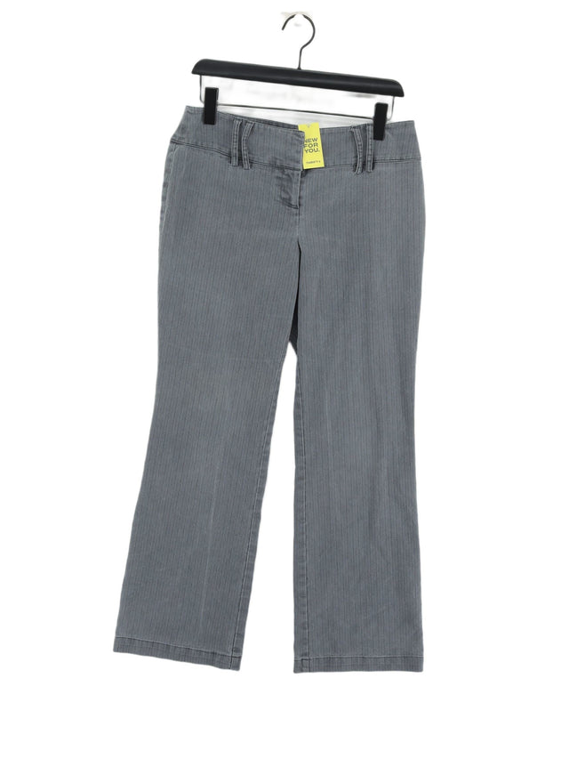 Next Women's Jeans UK 12 Grey Cotton with Elastane, Polyester