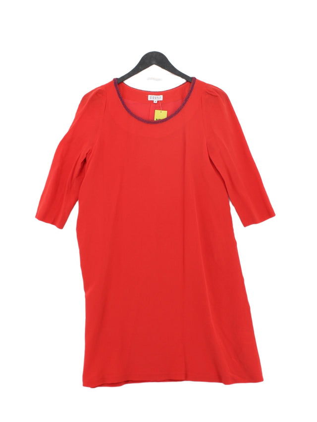 Claudie Pierlot Women's Midi Dress UK 8 Orange Silk with Polyester