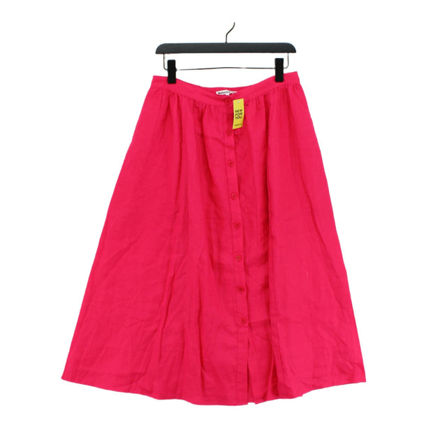 Reformation Women's Midi Skirt UK 10 Pink 100% Linen