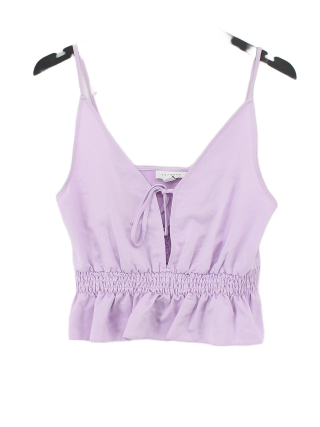 Topshop Women's Top UK 8 Purple 100% Polyester