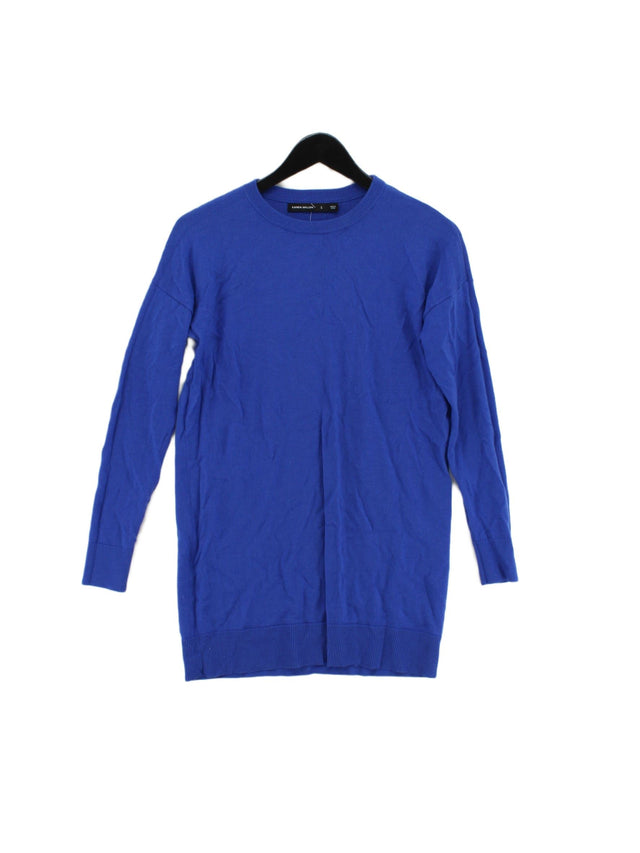 Karen Millen Women's Jumper S Blue Wool with Polyamide