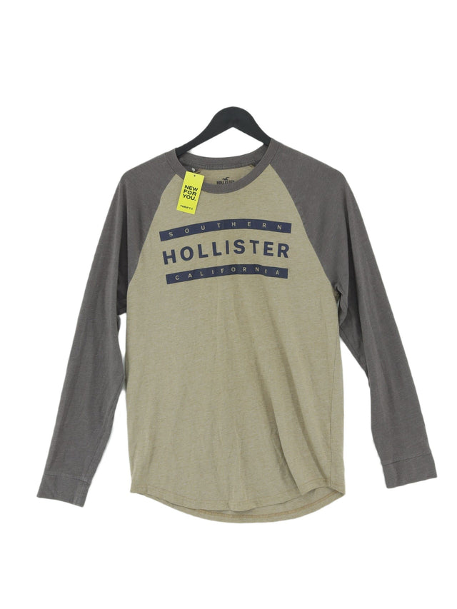Hollister Men's T-Shirt S Green Cotton with Polyester