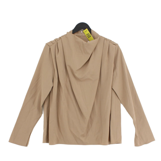 Zara Women's Blouse S Tan Elastane with Other, Polyester