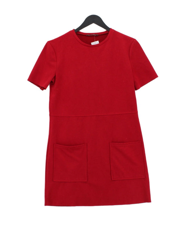 Zara Women's Midi Dress XS Red Polyester with Elastane