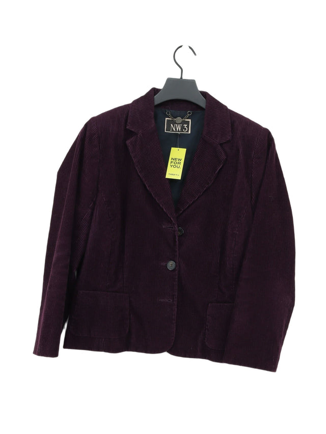 Hobbs NW3 Women's Blazer UK 16 Purple 100% Cotton