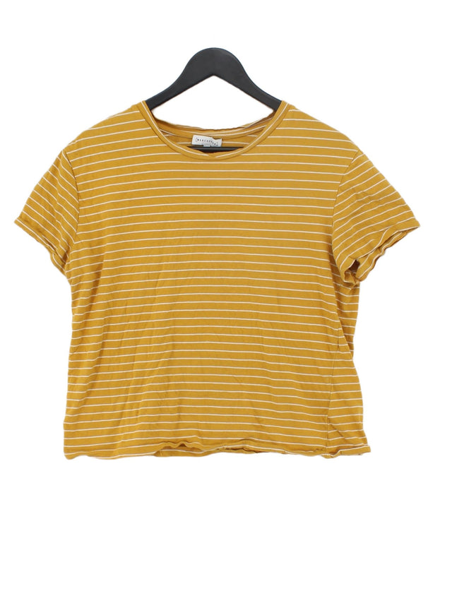 Warehouse Women's T-Shirt UK 14 Orange 100% Cotton