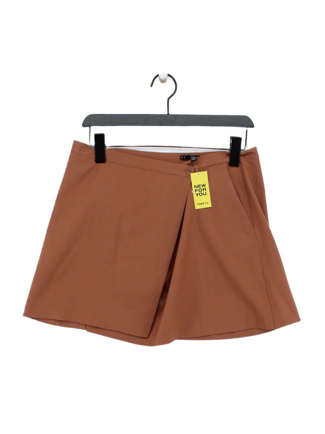 Theory Women's Mini Skirt UK 12 Tan 100% Wool