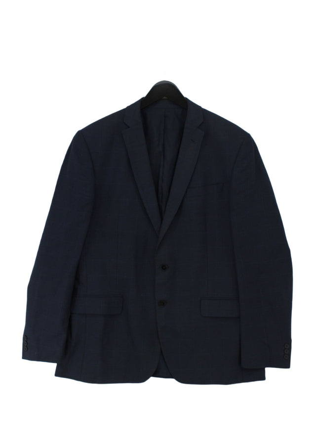 Scott & Taylor Men's Blazer Chest: 44 in Blue Polyester with Viscose