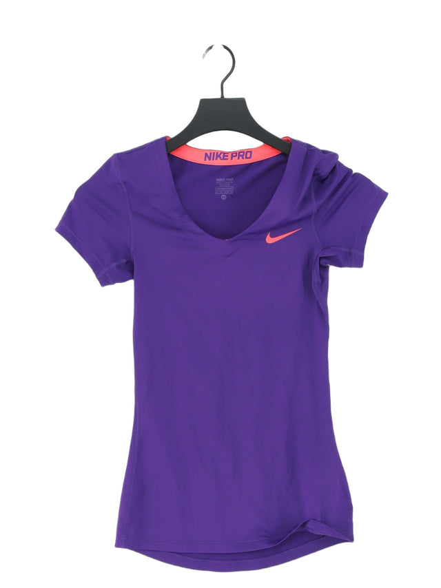 Nike Women's T-Shirt XS Purple Polyester with Elastane