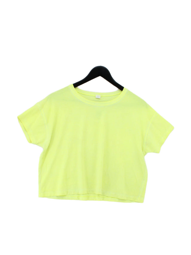 Lululemon Women's T-Shirt UK 8 Yellow Cotton with Elastane
