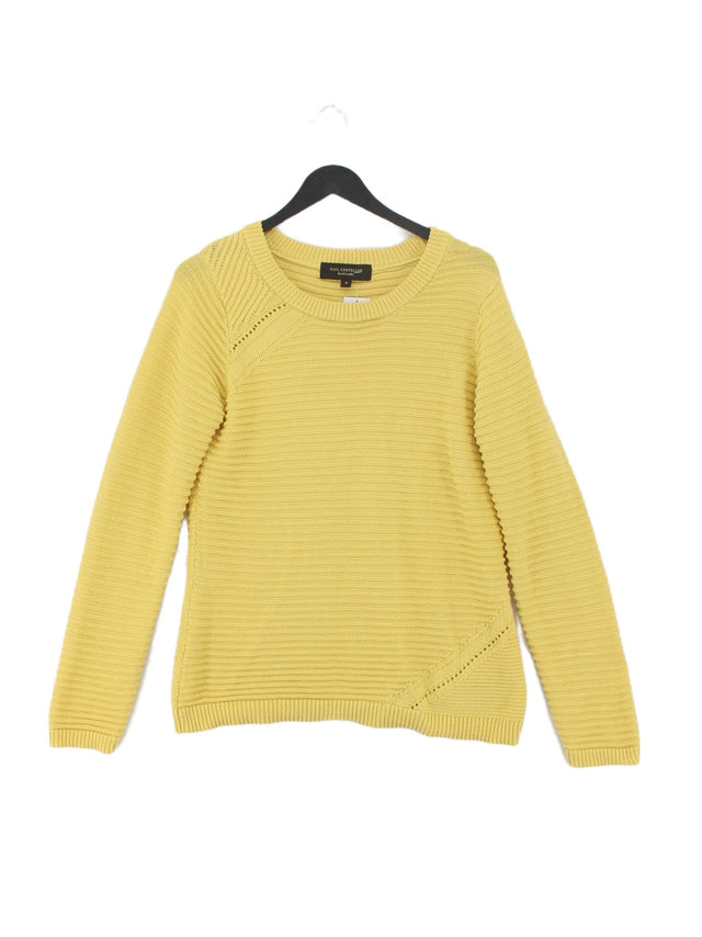 Paul Costelloe Women's Jumper M Yellow Cotton with Polyester