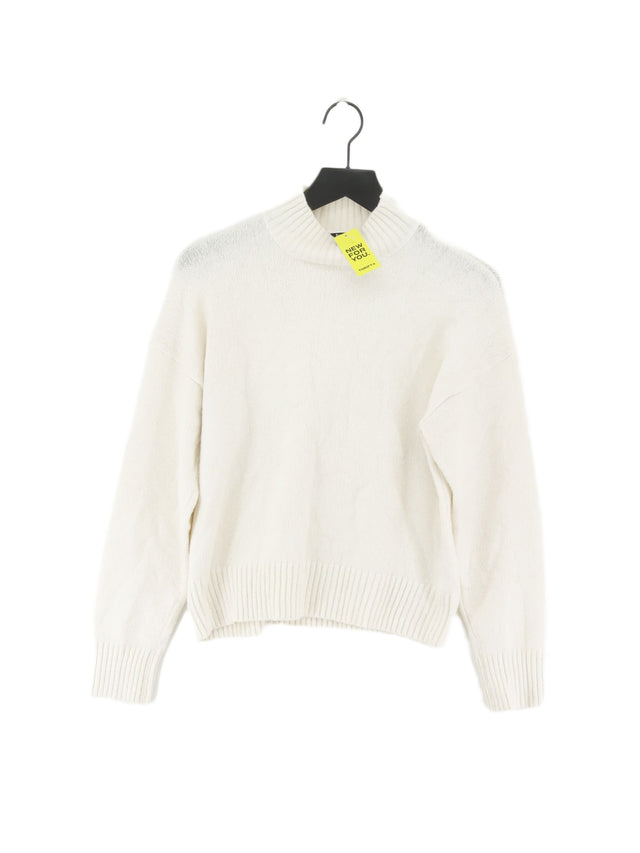 Bershka Women's Jumper L White Acrylic with Elastane, Polyamide