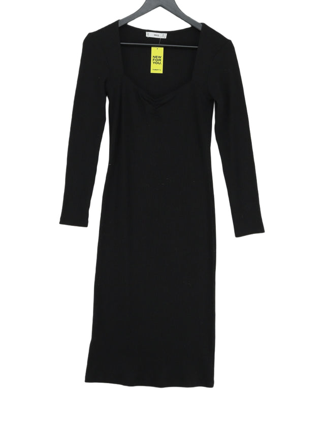 MNG Women's Midi Dress M Black Polyester with Elastane, Viscose