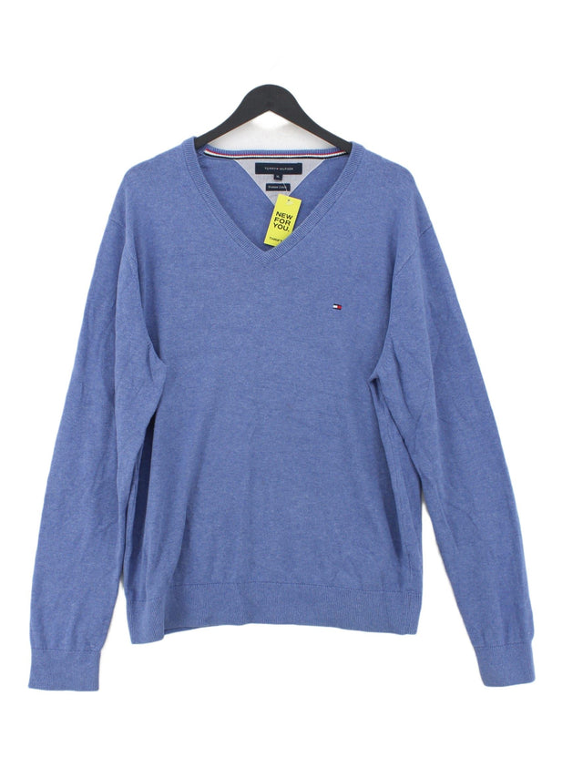 Tommy Hilfiger Men's Jumper XL Blue 100% Cotton