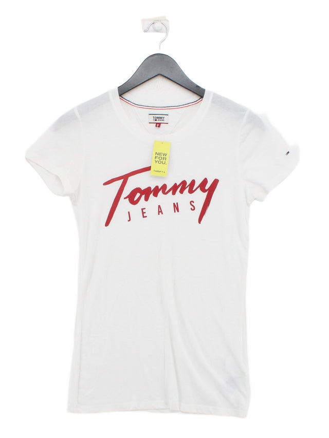 Tommy Jeans Women's T-Shirt M White Cotton with Polyester