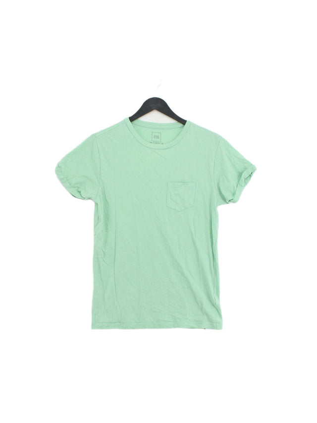 River Island Men's T-Shirt XS Green 100% Cotton