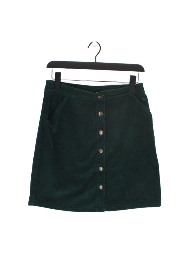 Crew Clothing Women's Midi Skirt UK 8 Green Cotton with Elastane