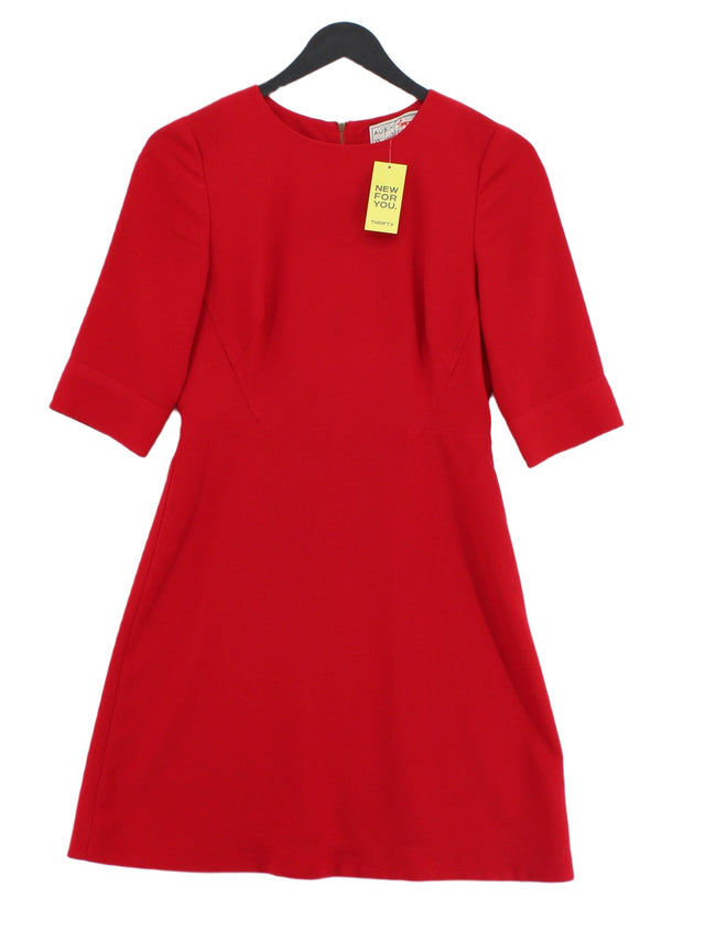 Aubin & Wills Women's Midi Dress UK 8 Red 100% Polyester