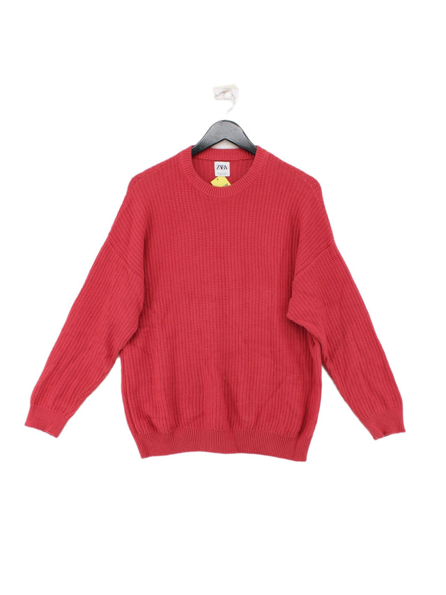 Zara Women's Jumper S Red 100% Cotton