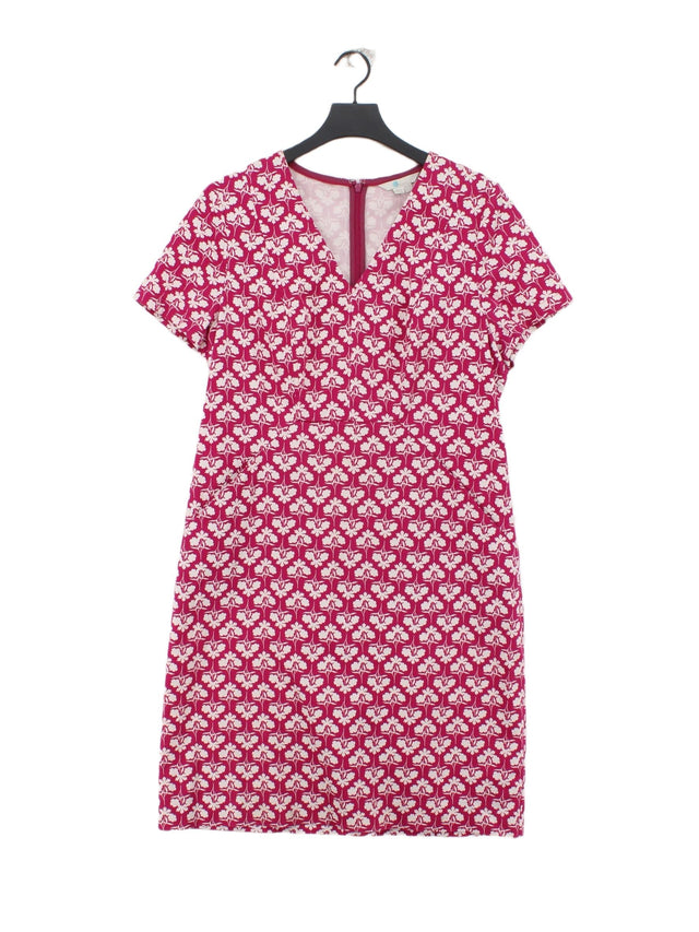 Boden Women's Midi Dress UK 16 Pink Cotton with Elastane
