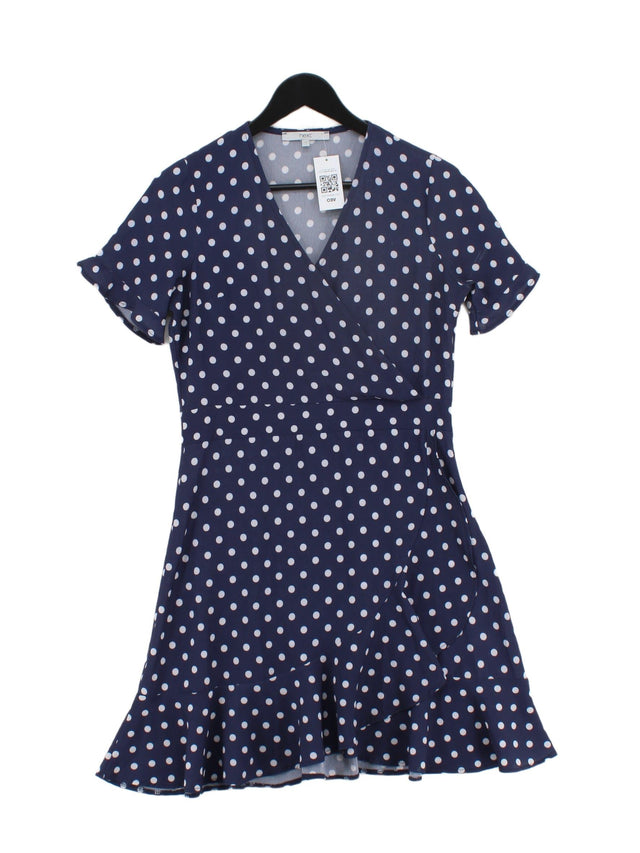 Next Women's Midi Dress UK 10 Blue Polyester with Elastane