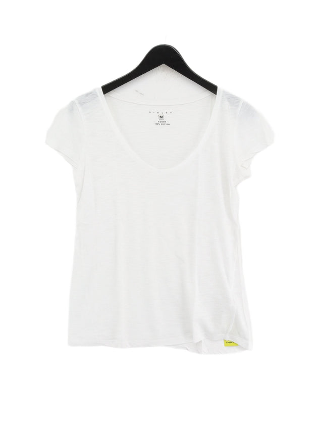Sisley Women's T-Shirt M White 100% Cotton