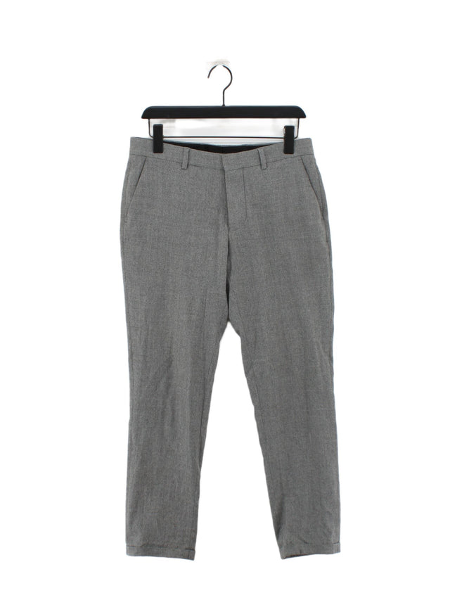 Sandro Men's Suit Trousers W 38 in Grey 100% Wool