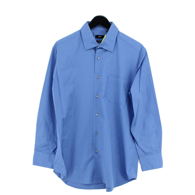 Hugo Boss Men's Shirt Collar: 16.5 in Blue 100% Cotton
