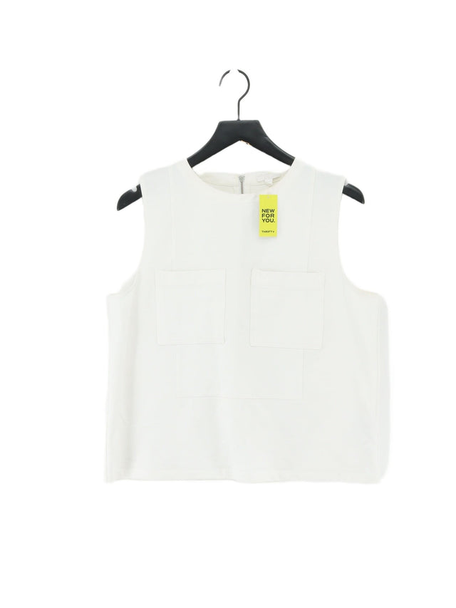 COS Women's T-Shirt L White 100% Cotton