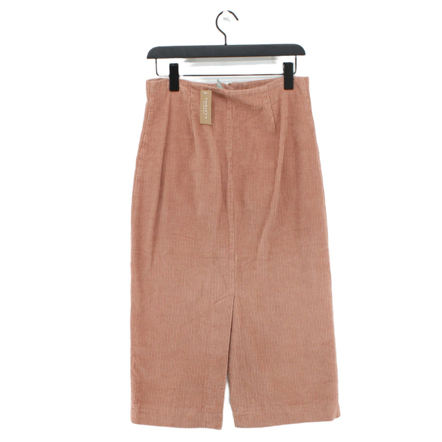 Asos Women's Midi Skirt UK 10 Pink 100% Cotton