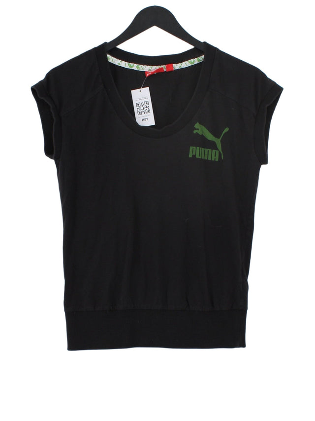 Puma Women's T-Shirt UK 10 Black Cotton with Elastane