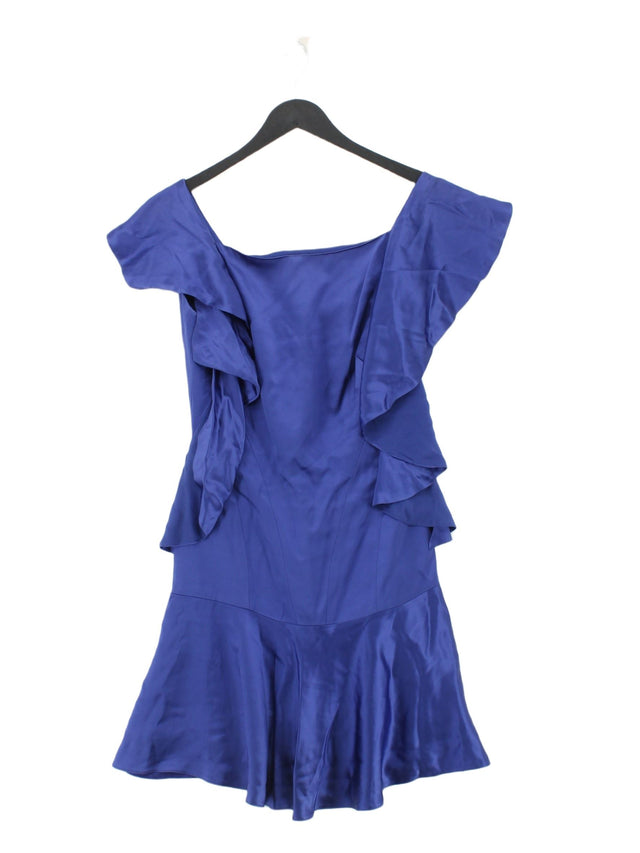 Karen Millen Women's Midi Dress UK 8 Blue Other with Viscose