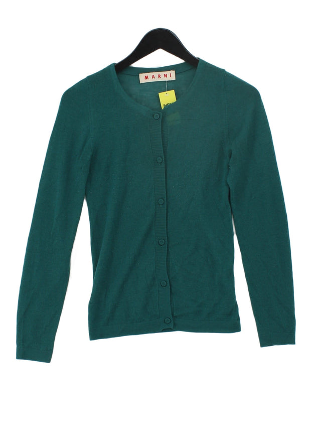 Marni Women's Cardigan UK 12 Green 100% Cashmere