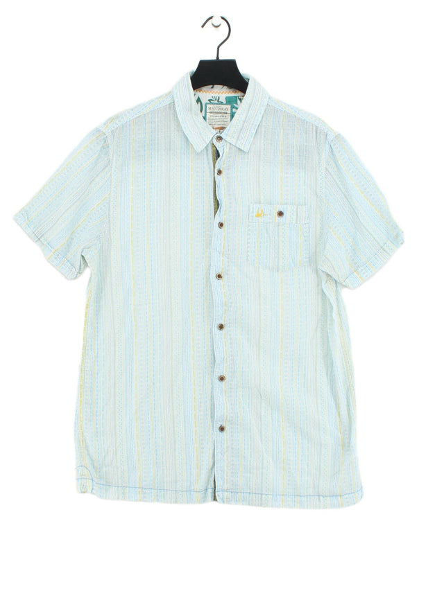Mantaray Men's Shirt M Blue 100% Cotton