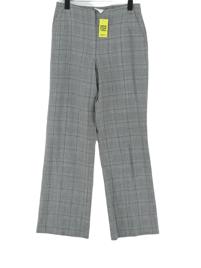 Jaeger Women's Suit Trousers UK 8 Grey Viscose with Elastane, Wool